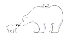 シロクマの親子イラスト